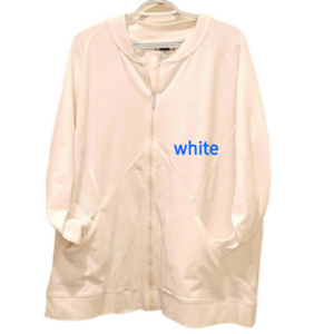 Jacket White Zip Up Jacket Athletic Lightweight Mesh Panels Activewear